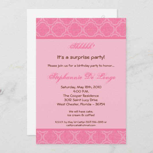 5x7バブルグムダマスクプリント誕生日招待状 招待状 (正面/裏面)