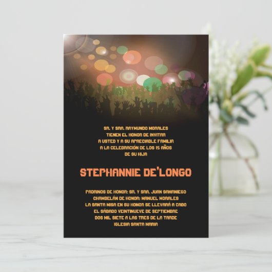 5x7バンドキンセアニェラ誕生日スペインの招待状 招待状 (スタンド正面)