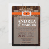 5x7バーンウッドダイアモンドリボン結婚式招待状 招待状 (正面)