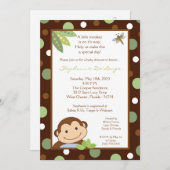 5x7パパガヨモンキーサファリベビーシャワー招待状 招待状 (正面/裏面)