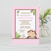 5x7パパガヨモンキーサファリベビーシャワー招待状 招待状 (スタンド正面)