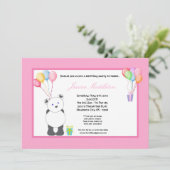 5x7パンダベアバルーン誕生日パーティーの招待 招待状 (スタンド正面)