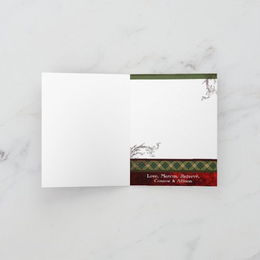 5x7パーソナライズな折る写真のクリスマスカード シーズンカード (内部)