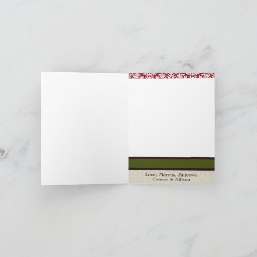 5x7パーソナライズな折る写真の挨拶状 シーズンカード (内部)