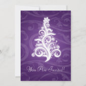 5x7パーティの招待状ツリ渦巻形のー紫 招待状 (裏面)