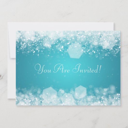 5x7パーティの招待状·ナイト·ブエレガントルきらめくー 招待状 (裏面)