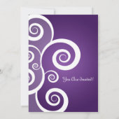 5x7パーティー招待状 エレガントなスワール 紫 招待状 (裏面)