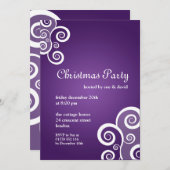 5x7パーティー招待状 エレガントなスワール 紫 招待状 (正面/裏面)