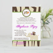 5x7パープルジャカナ赤ちゃんシャワー招待状 招待状 (スタンド正面)