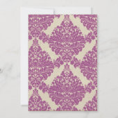 5x7パープルフォーマルダマスクレース結婚式招待状 招待状 (裏面)