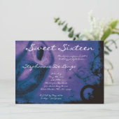 5x7パープルマスカレードスウィート16誕生日招待状 招待状 (スタンド正面)