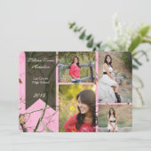 5x7ピンクのハンターの迷彩柄のCamouflaの先輩の発表 案内状 (スタンド正面)