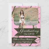 5x7ピンクのハンターの迷彩柄のCamouflaの先輩の発表 案内状 (正面)