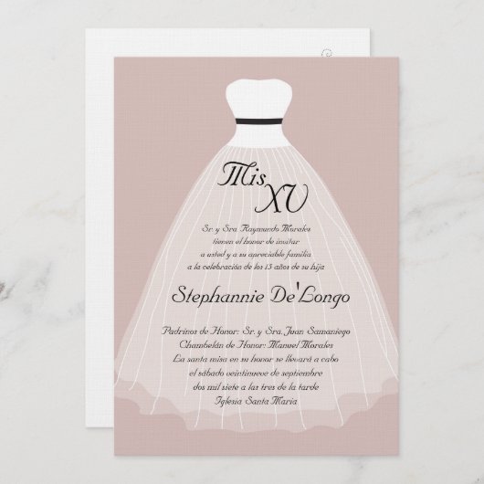 5x7ピンクの服のキンセアニェラの誕生日の招待状 招待状 (正面/裏面)