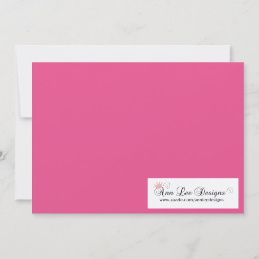 5x7ピンクシャンデリアスウィート16誕生日招待状 招待状 (裏面)