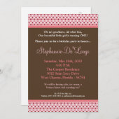 5x7ピンクスイートハート水玉模様誕生日招待状 招待状 (正面/裏面)