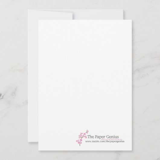 5x7ピンクゼブラプリントキンセアニェラ15招待状 招待状 (裏面)