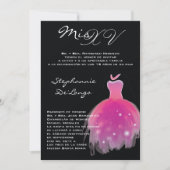 5x7ピンクドレスキンセアニェラ誕生日招待状 招待状 (正面)