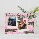 5x7ピンクハンターズ迷彩柄カモフララ上級案内 案内状 (スタンド正面)