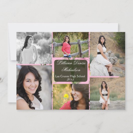 5x7ピンクハンターズ迷彩柄カモフララ上級案内 案内状 (正面)