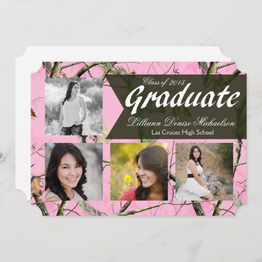 5x7ピンクハンターズ迷彩柄カモフララ上級案内 案内状 (正面/裏面)