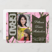 5x7ピンクハンターズ迷彩柄カモフララ上級案内 案内状 (正面/裏面)