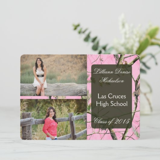 5x7ピンクハンターズ迷彩柄カモフララ上級案内 案内状 (スタンド正面)