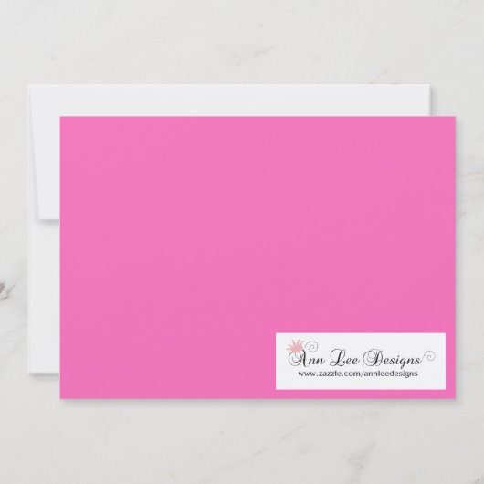 5x7ピンクマスカレードスウィート16誕生日招待状 招待状 (裏面)