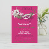 5x7ピンクマスカレードスウィート16誕生日招待状 招待状 (スタンド正面)