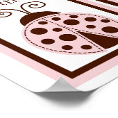 5x7ピンクレディモダンーバグ虫ベビー寝具ウォールアート ポスター (角)