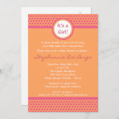 5x7ピンク&オレンジ水玉模様ベビーシャワー招待状 招待状 (正面/裏面)