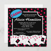 5x7ピンク&ブルーラスベガスバチェロレッテ招待状 招待状 (正面/裏面)