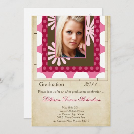 5x7ファブリックスウォッチのフォトグラジェーション発表 招待状 (正面/裏面)