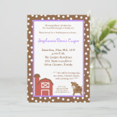 5x7ファームレッドバーンカウバースデーパーティーへの招待 招待状 (スタンド正面)