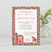 5x7ファームレッドバーンカウバースデーパーティーへの招待 招待状 (スタンド正面)