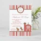 5x7ファームレッドバーンカウホースベイビーシャワー招待状 招待状 (スタンド正面)