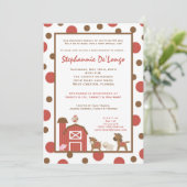 5x7ファームレッドバーン牛動物ベビーシャワー招待状 招待状 (スタンド正面)