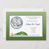 5x7フォトスポーツのベースボール誕生の発表 招待状 (正面)