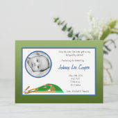 5x7フォトスポーツのベースボール誕生の発表 招待状 (スタンド正面)