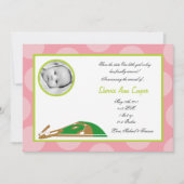 5x7フォトスポーツソフトボール誕生の発表 招待状 (正面)