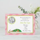 5x7フォトスポーツソフトボール誕生の発表 招待状 (スタンド正面)