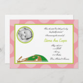 5x7フォトスポーツソフトボール誕生の発表 招待状 (正面/裏面)