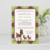 5x7フォレストmomツインベビー誕生日パーツ招待状 招待状 (スタンド正面)