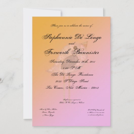 5x7フローラフラワーエレガファンシーントウェディング招待状 招待状 (正面)