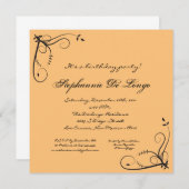 5x7フローラフラワーエレガファンシーントウェディング招待状 招待状 (正面/裏面)