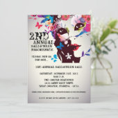 5x7フローラマスカレードハロウィン招待状 招待状 (スタンド正面)