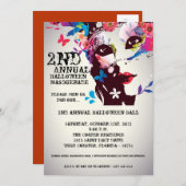 5x7フローラマスカレードハロウィン招待状 招待状 (正面/裏面)