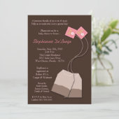 5x7ブラウンのティーバッグのお茶会のベビーシャワーの招待状 招待状 (スタンド正面)