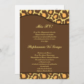 5x7ブラウンイエローレオパードキンセアニェラパーティー招待状 招待状 (正面/裏面)