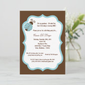 5x7ブラウンレディーバグ誕生日パーティー招待状 招待状 (スタンド正面)